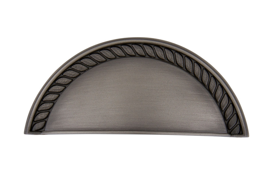 Nostalgic Warehouse 761728: 3" cc Rope Cup Cabinet Pull - Antique Pewter