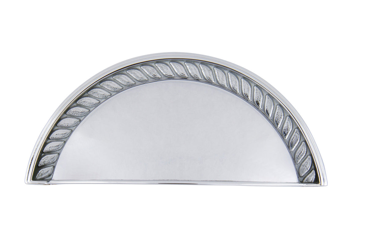 Nostalgic Warehouse 761729: 3" cc Rope Cup Cabinet Pull - Bright Chrome