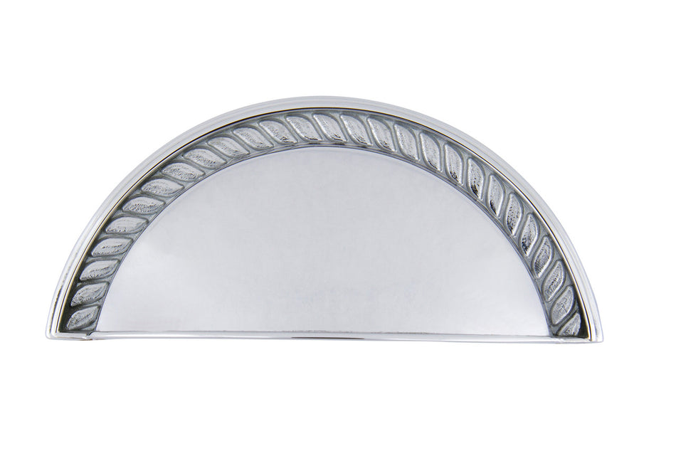 Nostalgic Warehouse 761729: 3" cc Rope Cup Cabinet Pull - Bright Chrome