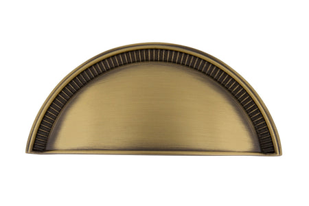 Nostalgic Warehouse 761734: 3" cc Soleil Cup Cabinet Pull - Antique Brass