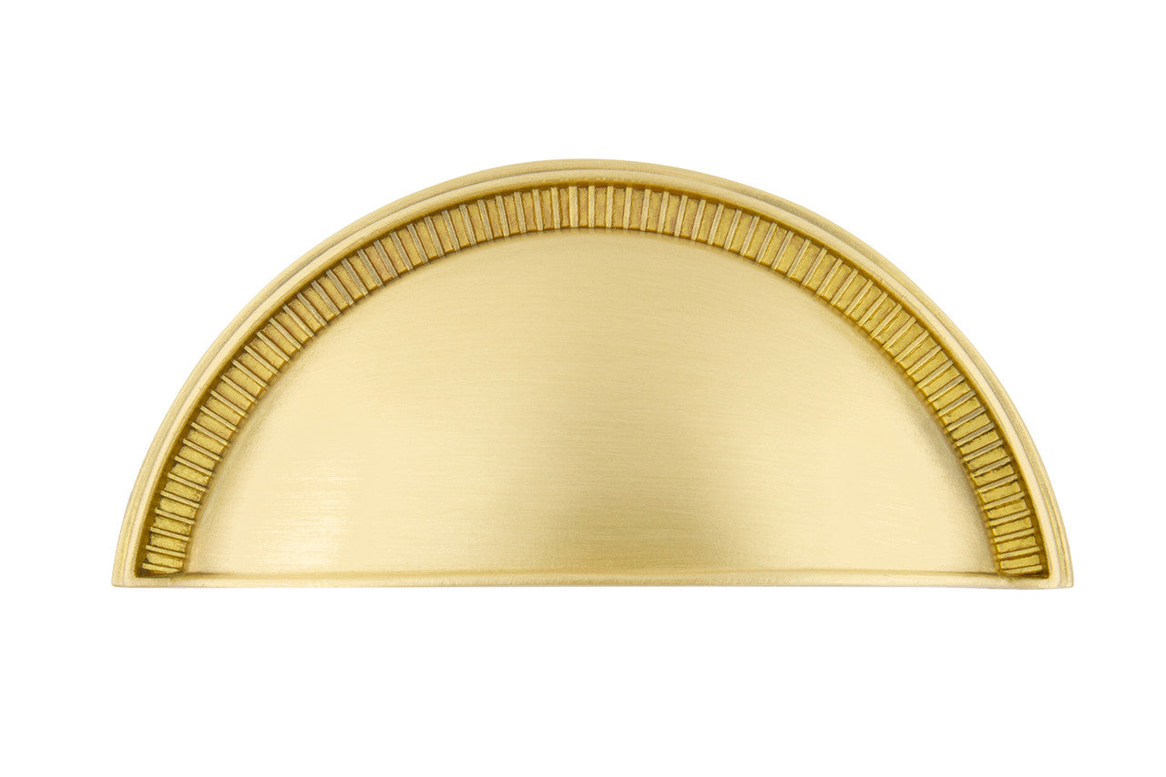 Nostalgic Warehouse 761736: 3" cc Soleil Cup Cabinet Pull - Satin Brass