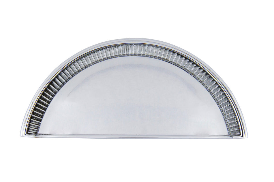 Nostalgic Warehouse 761738: 3" cc Soleil Cup Cabinet Pull - Bright Chrome