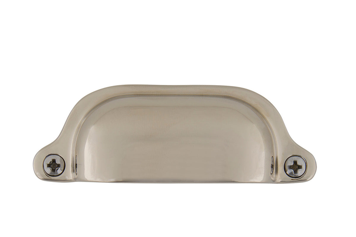Nostalgic Warehouse 761741: 3" cc Farm Cup Cabinet Pull - Polished Nickel