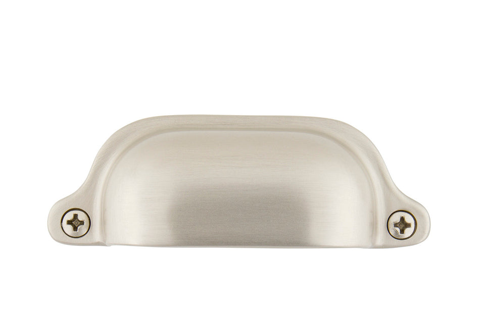 Nostalgic Warehouse 761742: 3" cc Farm Cup Cabinet Pull - Satin Nickel