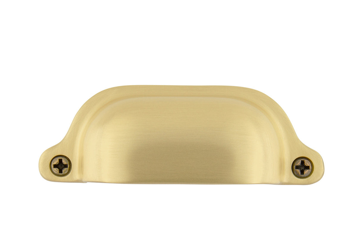 Nostalgic Warehouse 761745: 3" cc Farm Cup Cabinet Pull - Satin Brass