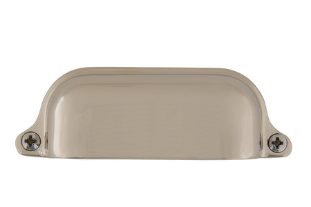 Nostalgic Warehouse 761750: 3-1/2" cc Farm Cup Cabinet Pull - Polished Nickel