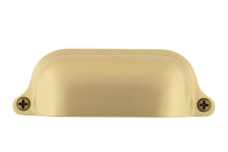 Nostalgic Warehouse 761754: 3-1/2" cc Farm Cup Cabinet Pull - Satin Brass