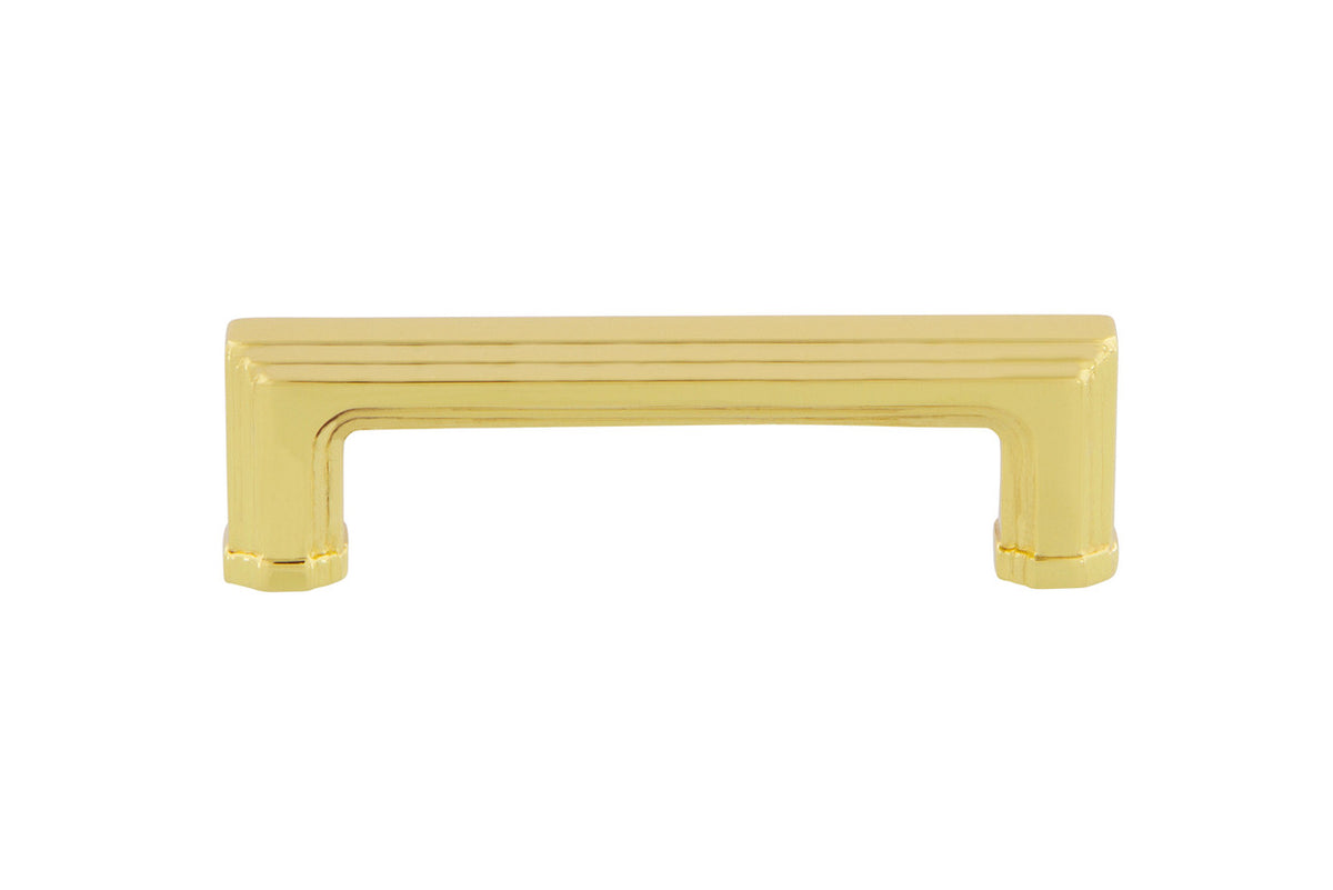 Nostalgic Warehouse 761759: 3" cc Carre' Handle Cabinet Pull - Polished Brass