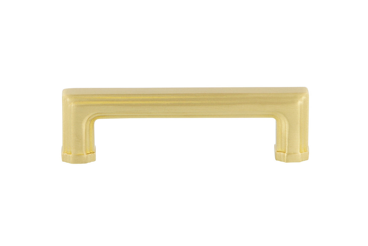 Nostalgic Warehouse 761760: 3" cc Carre' Handle Cabinet Pull - Satin Brass