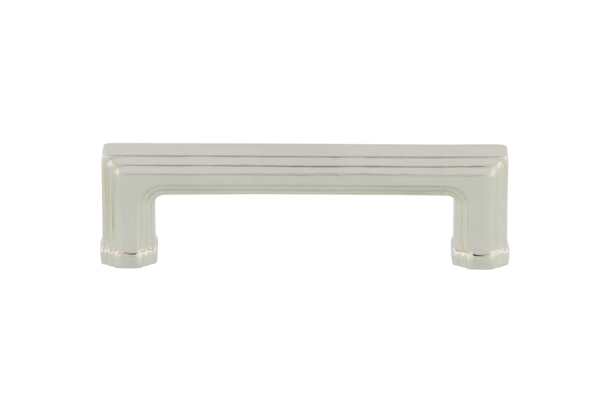 Nostalgic Warehouse 761763: 3" cc Carre' Handle Cabinet Pull - Polished Nickel