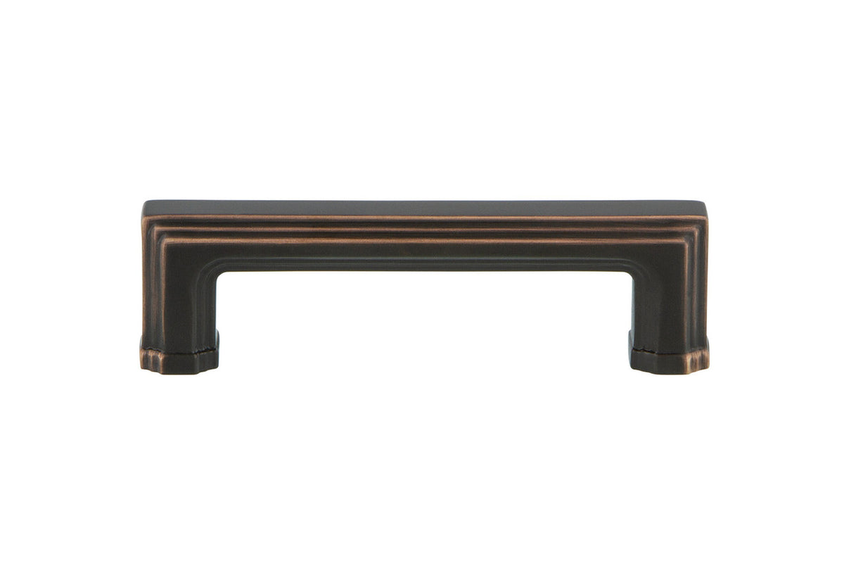 Nostalgic Warehouse 761765: 3" cc Carre' Handle Cabinet Pull - Timeless Bronze