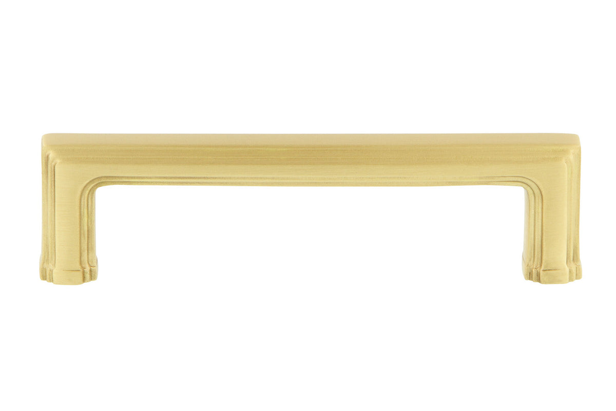 Nostalgic Warehouse 761768: 4" cc Carre' Handle Cabinet Pull - Satin Brass