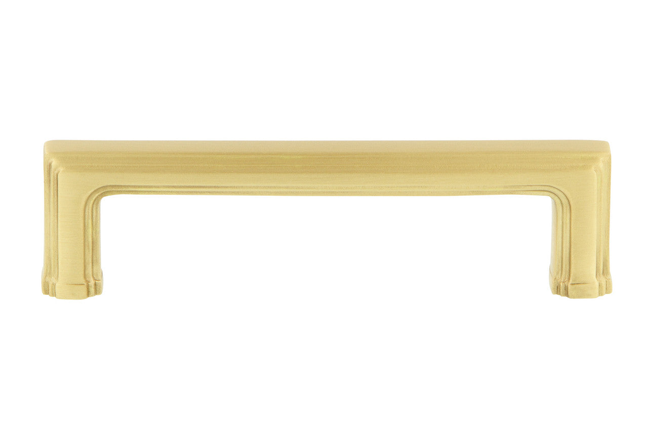 Nostalgic Warehouse 761768: 4" cc Carre' Handle Cabinet Pull - Satin Brass