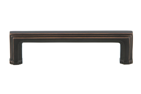 Nostalgic Warehouse 761770: 4" cc Carre' Handle Cabinet Pull - Timeless Bronze