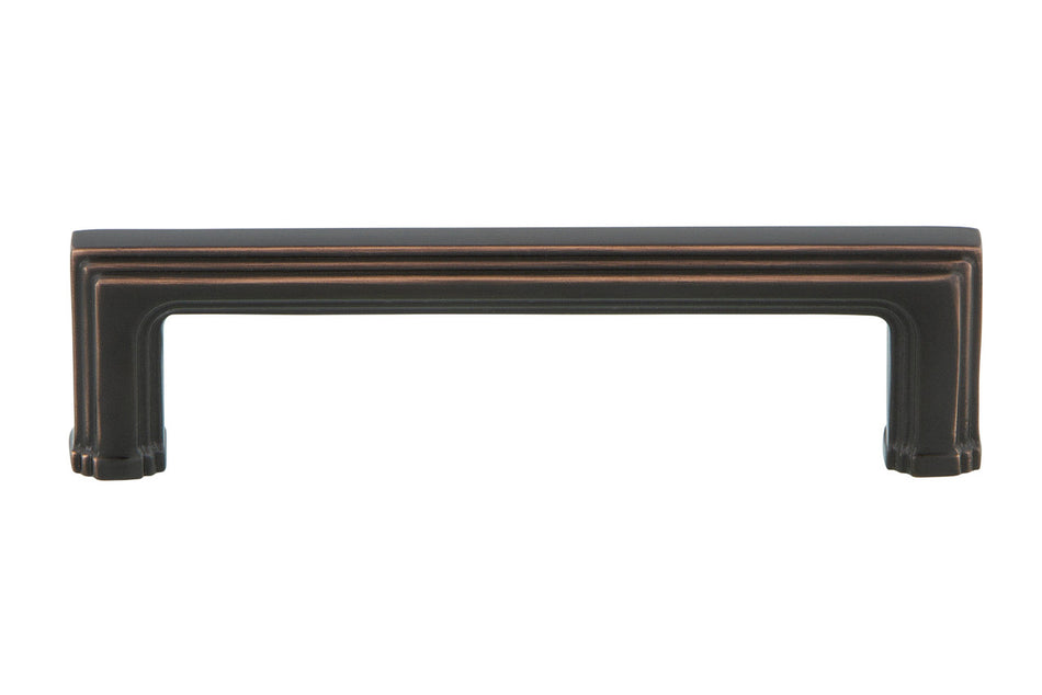 Nostalgic Warehouse 761770: 4" cc Carre' Handle Cabinet Pull - Timeless Bronze