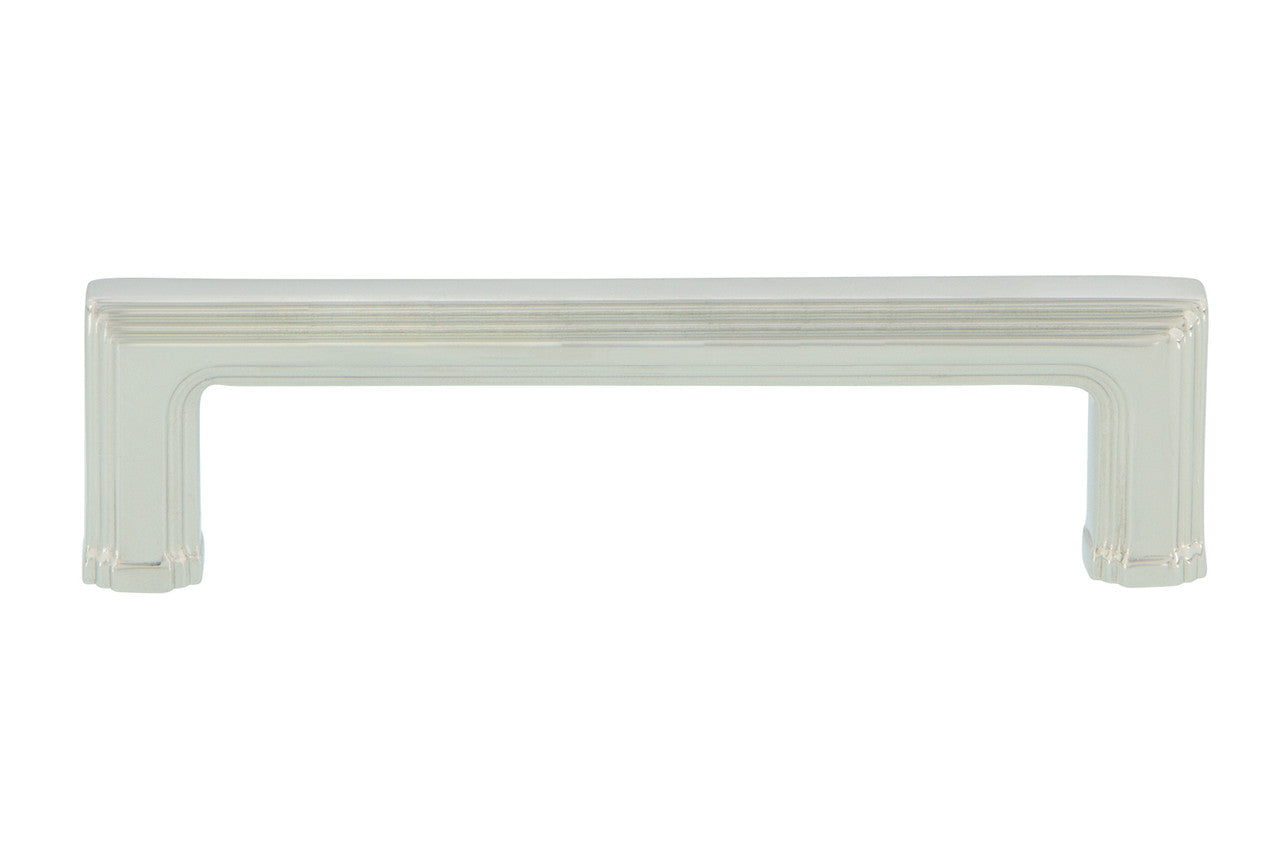 Nostalgic Warehouse 761774: 4" cc Carre' Handle Cabinet Pull - Polished Nickel