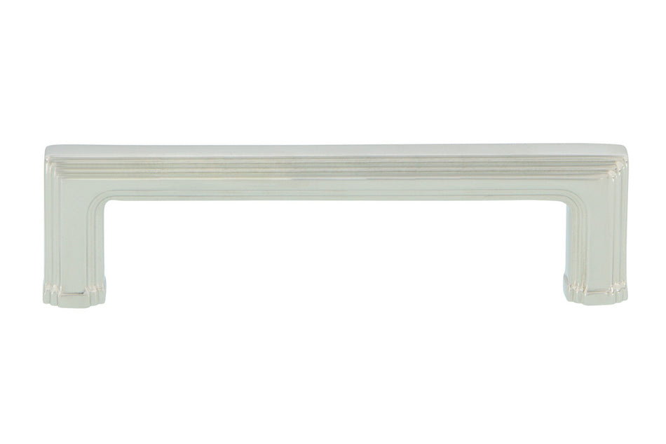 Nostalgic Warehouse 761774: 4" cc Carre' Handle Cabinet Pull - Polished Nickel