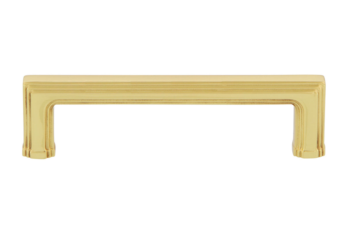 Nostalgic Warehouse 761776: 4" cc Carre' Handle Cabinet Pull - Unlacquered Brass