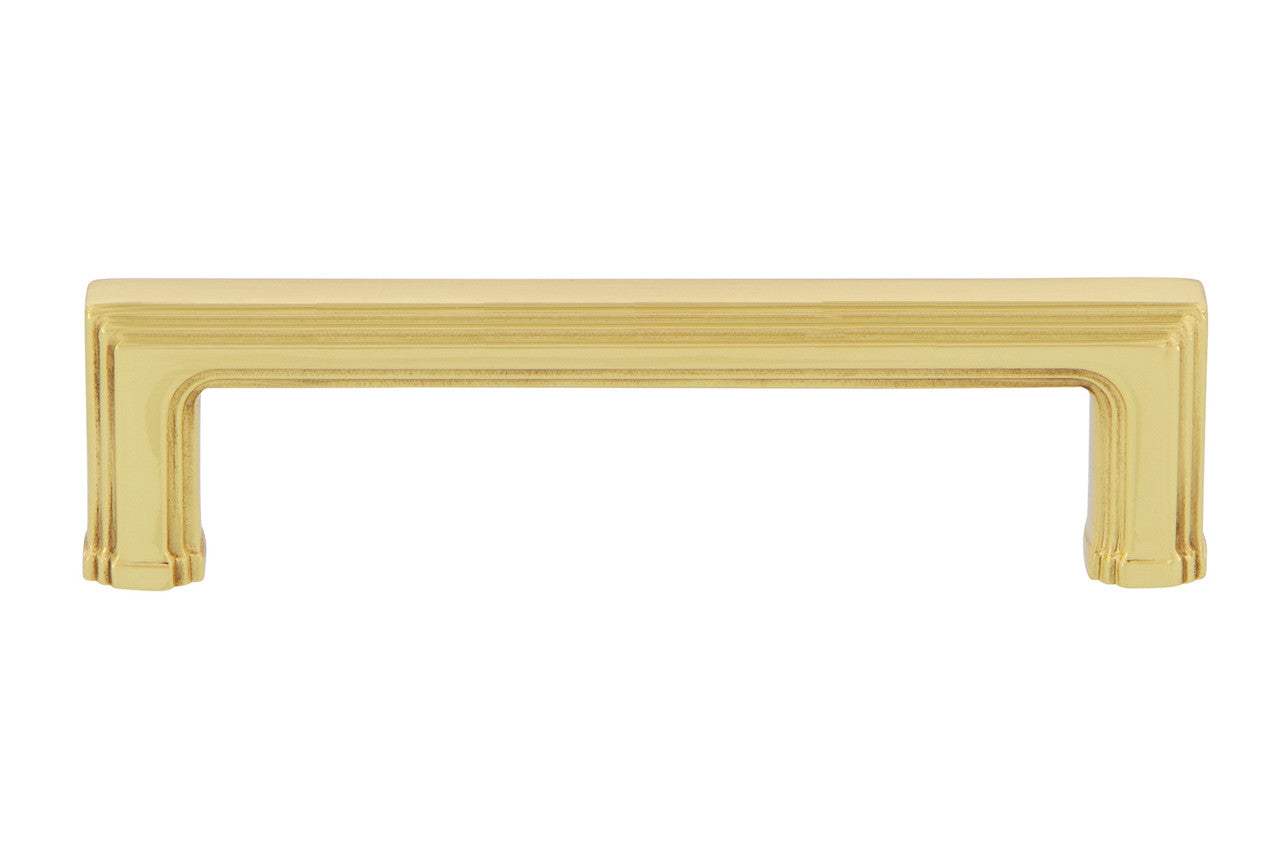 Nostalgic Warehouse 761776: 4" cc Carre' Handle Cabinet Pull - Unlacquered Brass