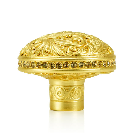 Edgar Bererbi 7655SG: 1-3/4" Glendale Court Cabinet Knob - Satin Gold/Swarovski Crystal