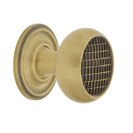 Nostalgic Warehouse 769445: 1-3/8" Craftsman Cabinet Knob w/Classic Rose - Antique Brass