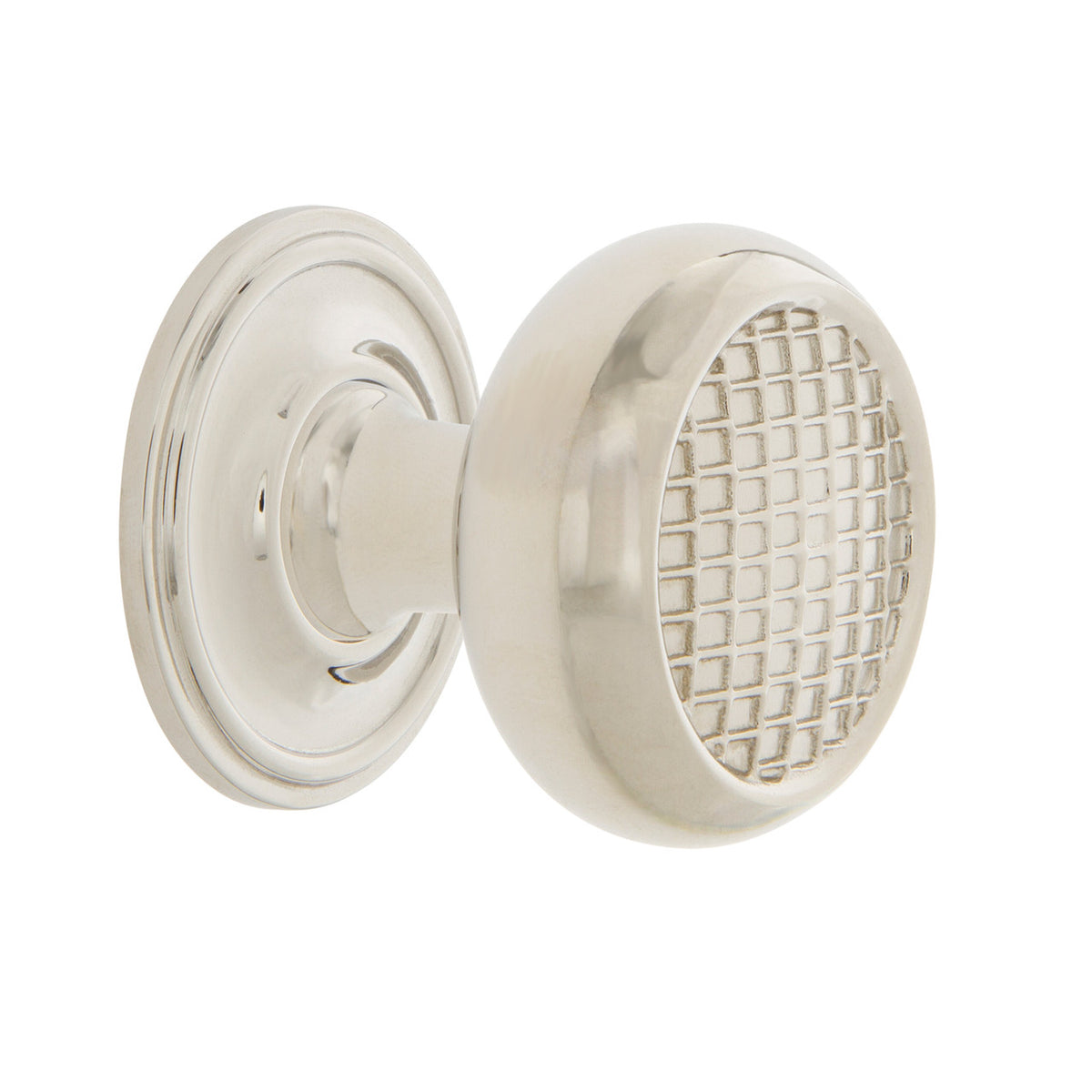 Nostalgic Warehouse 769446: 1-3/8" Craftsman Cabinet Knob w/Classic Rose - Polished Nickel
