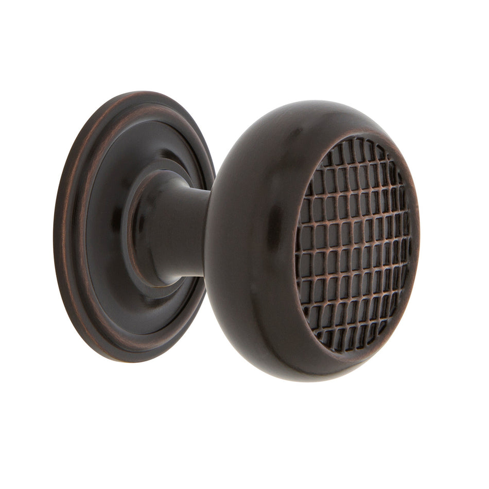 Nostalgic Warehouse 769447: 1-3/8" Craftsman Cabinet Knob w/Classic Rose - Timeless Bronze