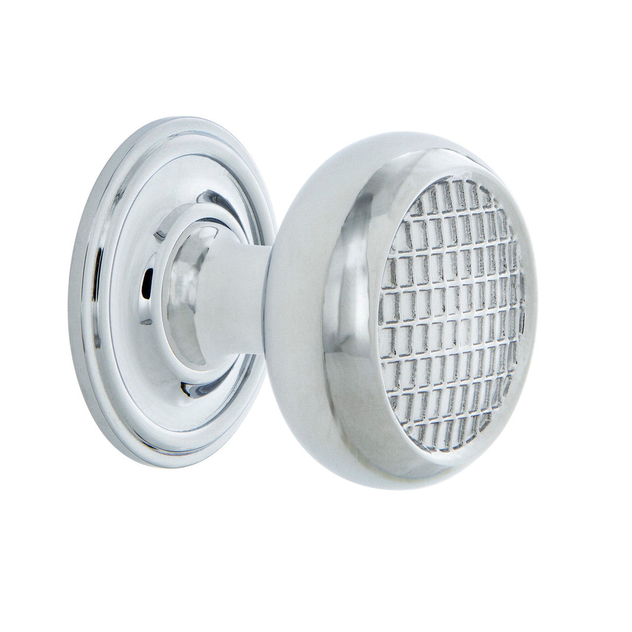 Nostalgic Warehouse 769448: 1-3/8" Craftsman Cabinet Knob w/Classic Rose - Bright Chrome