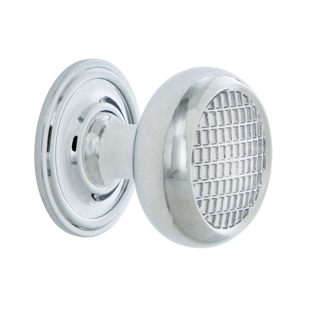 Nostalgic Warehouse 769448: 1-3/8" Craftsman Cabinet Knob w/Classic Rose - Bright Chrome