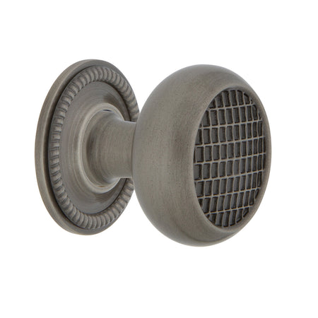 Nostalgic Warehouse 769453: 1-3/8" Craftsman Cabinet Knob w/Rope Rose - Antique Pewter