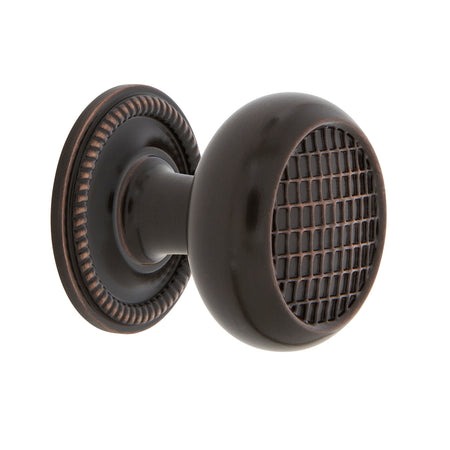 Nostalgic Warehouse 769456: 1-3/8" Craftsman Cabinet Knob w/Rope Rose - Timeless Bronze