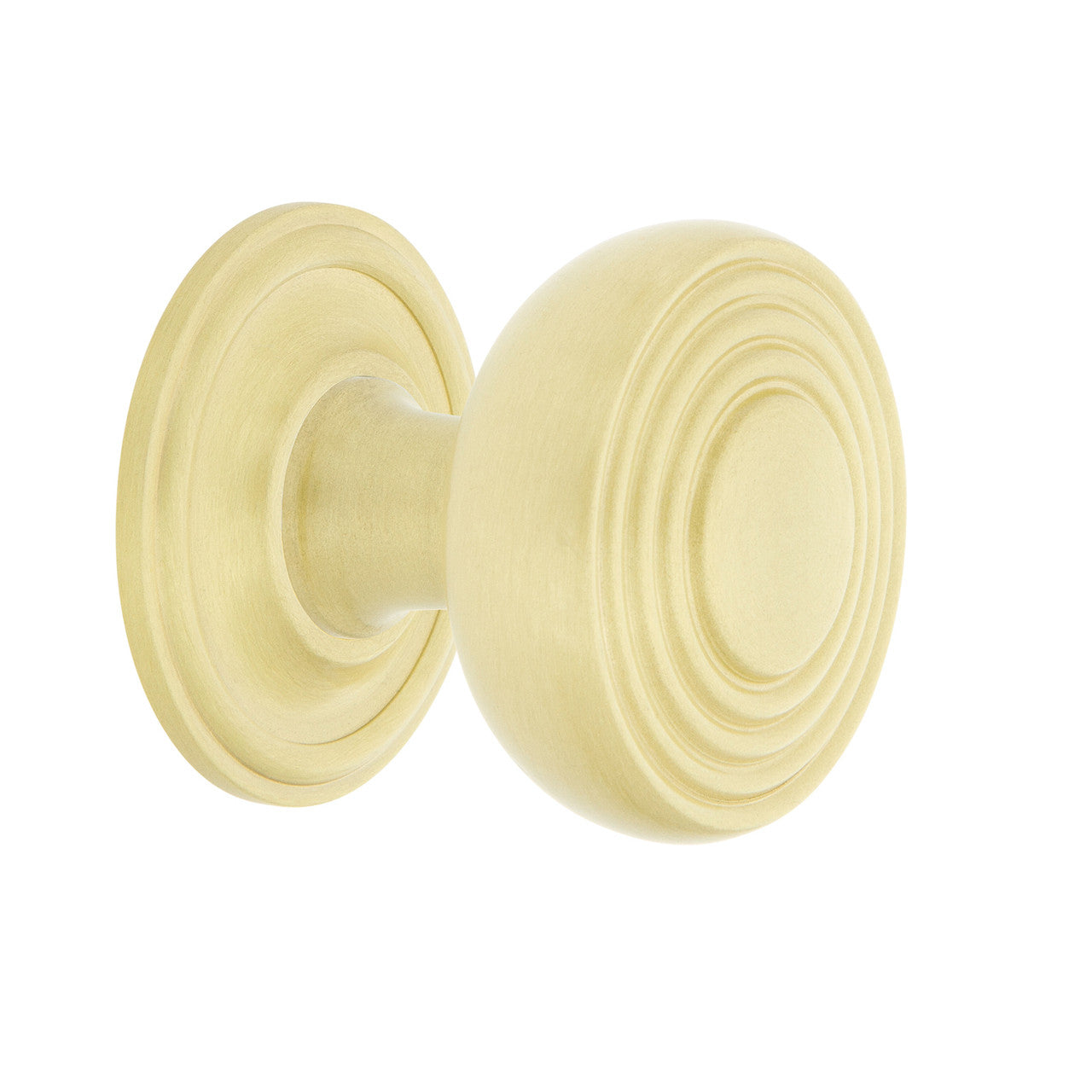 Nostalgic Warehouse 769458: 1-3/8" Deco Cabinet Knob w/Classic Rose - Satin Brass