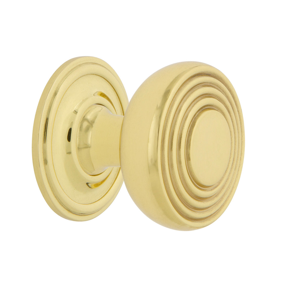 Nostalgic Warehouse 769465: 1-3/8" Deco Cabinet Knob w/Classic Rose - Unlacquered Brass