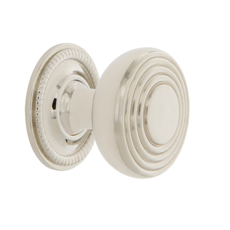 Nostalgic Warehouse 769471: 1-3/8" Deco Cabinet Knob w/Rope Rose - Polished Nickel