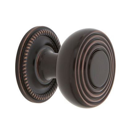 Nostalgic Warehouse 769475: 1-3/8" Deco Cabinet Knob w/Rope Rose - Timeless Bronze