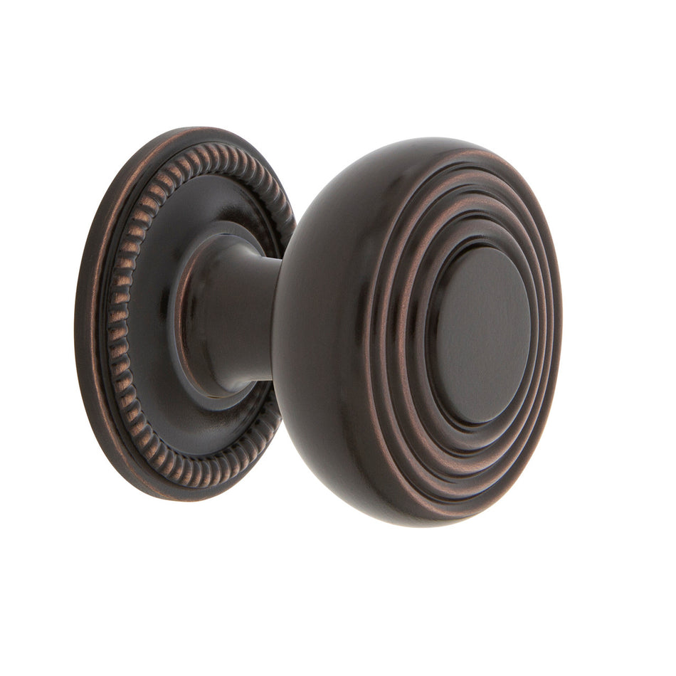 Nostalgic Warehouse 769475: 1-3/8" Deco Cabinet Knob w/Rope Rose - Timeless Bronze