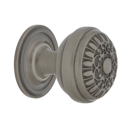 Nostalgic Warehouse 769480: 1-3/8" Egg & Dart Cabinet Knob w/Classic Rose - Antique Pewter