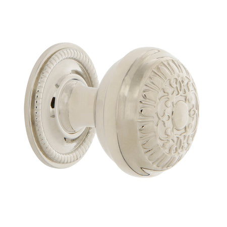 Nostalgic Warehouse 769491: 1-3/8" Egg & Dart Cabinet Knob w/Rope Rose - Polished Nickel
