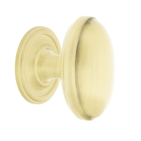 Nostalgic Warehouse 769494: 1-3/4" Homestead Cabinet Knob w/Classic Rose - Satin Brass