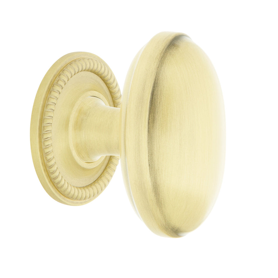 Nostalgic Warehouse 769503: 1-3/4" Homestead Cabinet Knob w/Rope Rose - Satin Brass