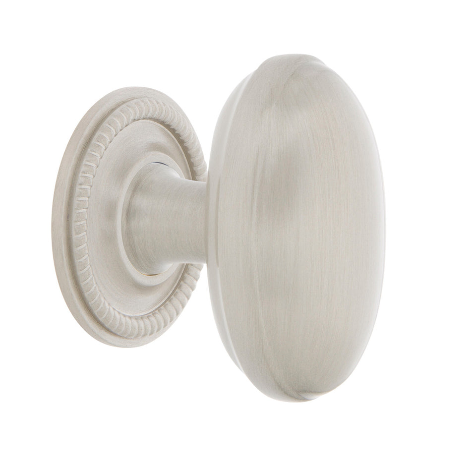 Nostalgic Warehouse 769505: 1-3/4" Homestead Cabinet Knob w/Rope Rose - Satin Nickel