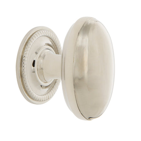 Nostalgic Warehouse 769506: 1-3/4" Homestead Cabinet Knob w/Rope Rose - Polished Nickel