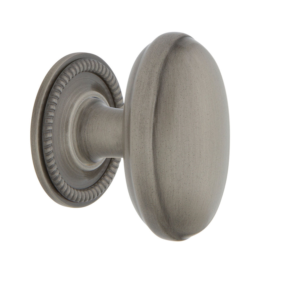 Nostalgic Warehouse 769509: 1-3/4" Homestead Cabinet Knob w/Rope Rose - Antique Pewter