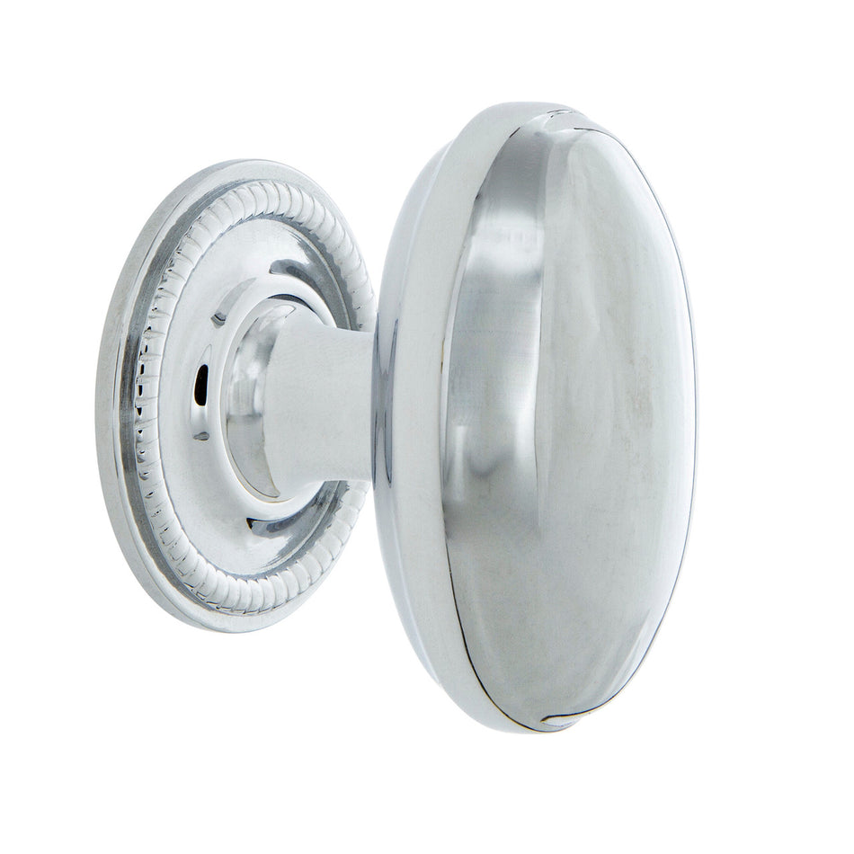Nostalgic Warehouse 769511: 1-3/4" Homestead Cabinet Knob w/Rope Rose - Bright Chrome