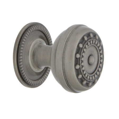 Nostalgic Warehouse 769523: 1-3/8" Meadows Cabinet Knob w/Rope Rose - Antique Pewter