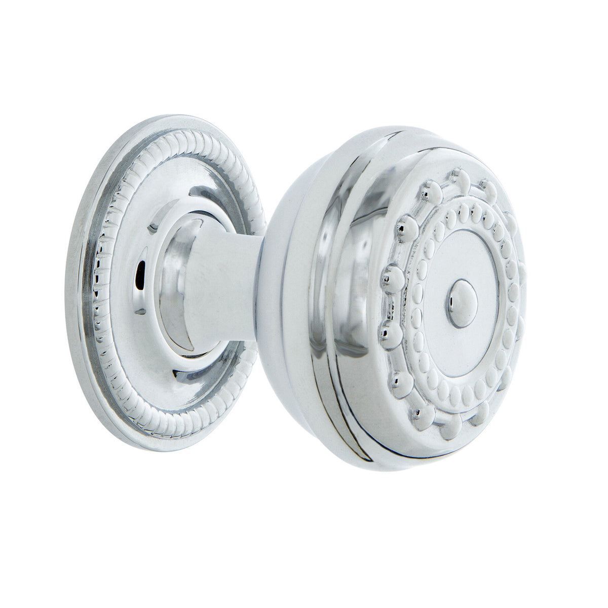 Nostalgic Warehouse 769529: 1-3/8" Meadows Cabinet Knob w/Rope Rose - Bright Chrome