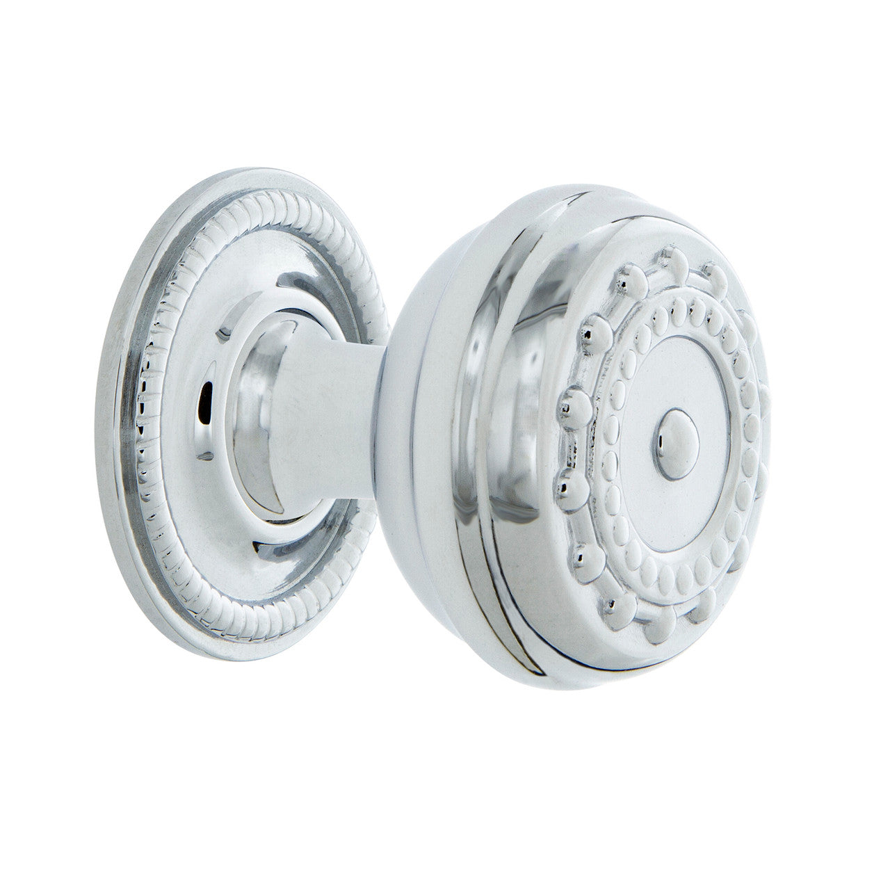 Nostalgic Warehouse 769529: 1-3/8" Meadows Cabinet Knob w/Rope Rose - Bright Chrome