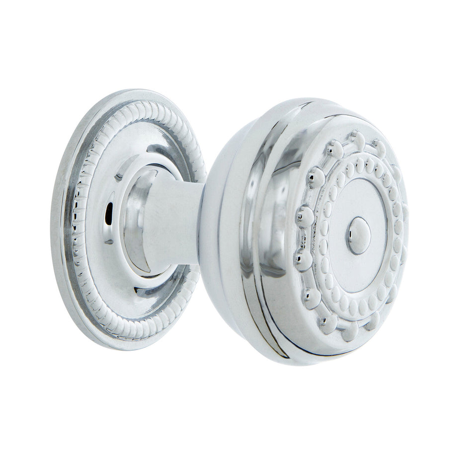 Nostalgic Warehouse 769529: 1-3/8" Meadows Cabinet Knob w/Rope Rose - Bright Chrome