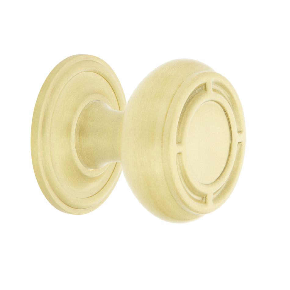 Nostalgic Warehouse 769530: 1-3/8" Mission Cabinet Knob w/Classic Rose - Satin Brass