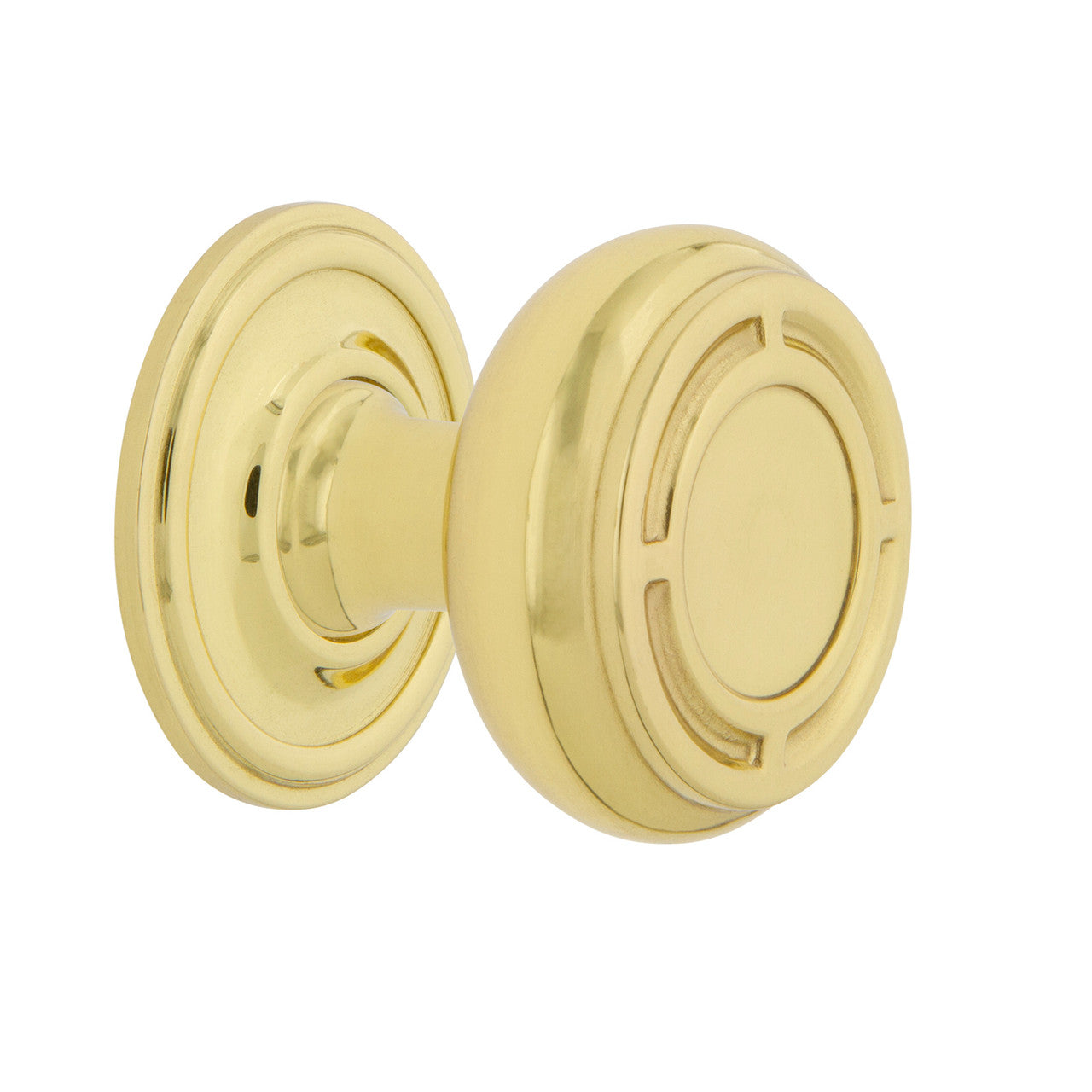 Nostalgic Warehouse 769532: 1-3/8" Mission Cabinet Knob w/Classic Rose - Unlacquered Brass
